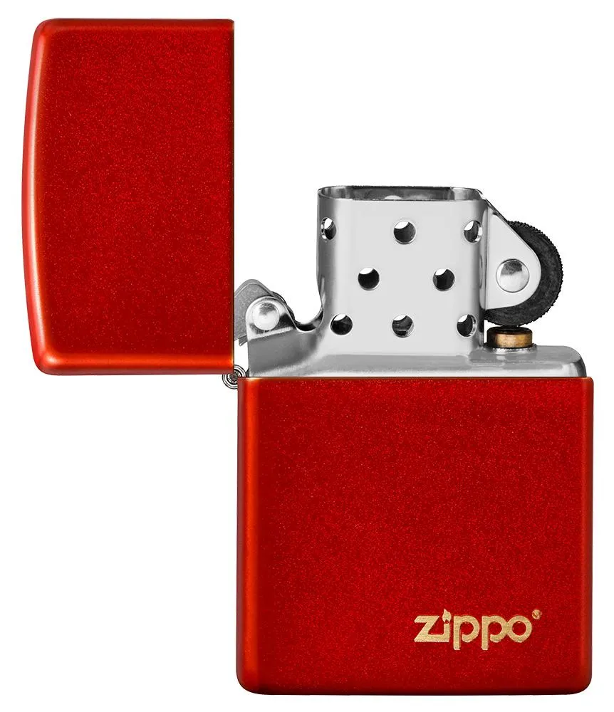 Classic Metallic Red Zippo Logo