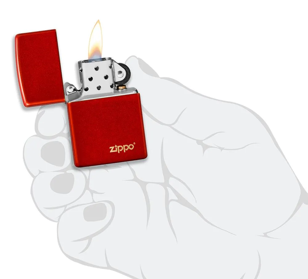 Classic Metallic Red Zippo Logo