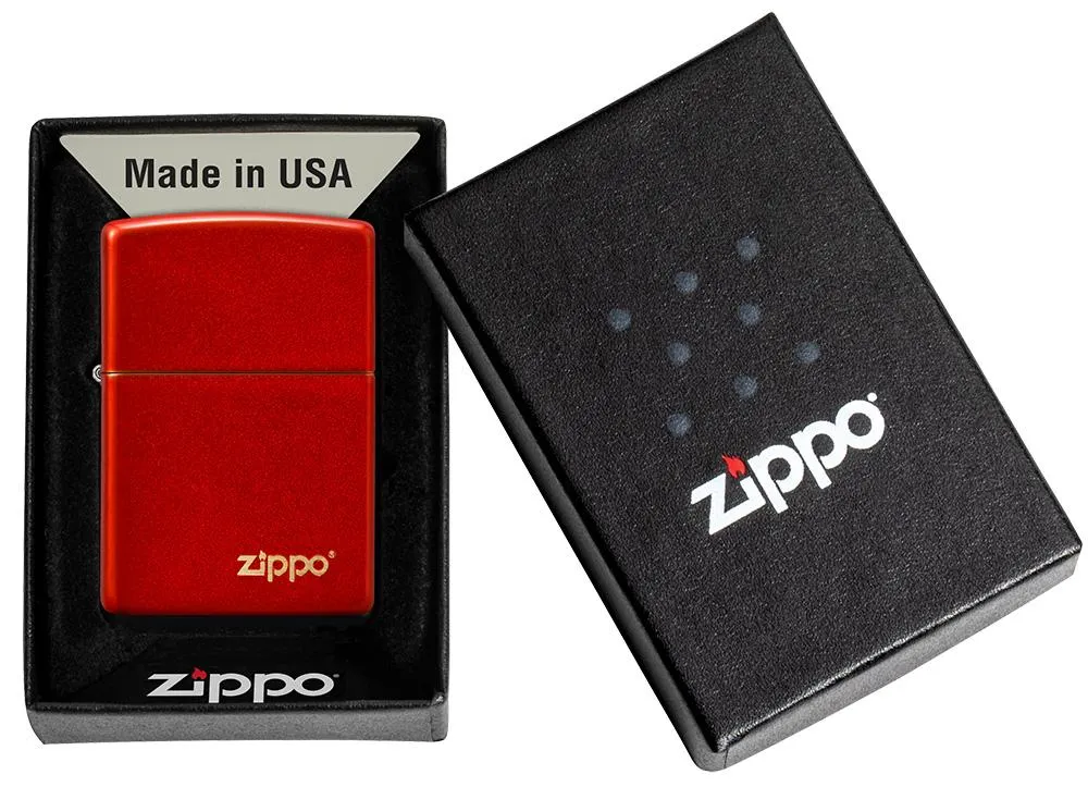Classic Metallic Red Zippo Logo