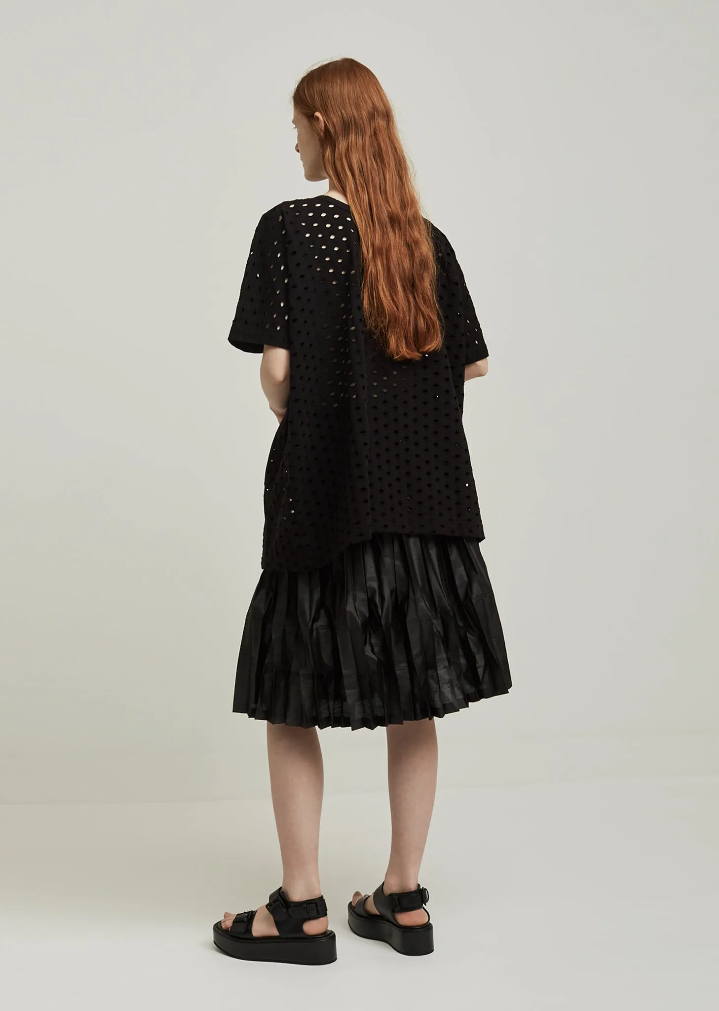 Cotton Acrylic Eyelet Jersey Tee