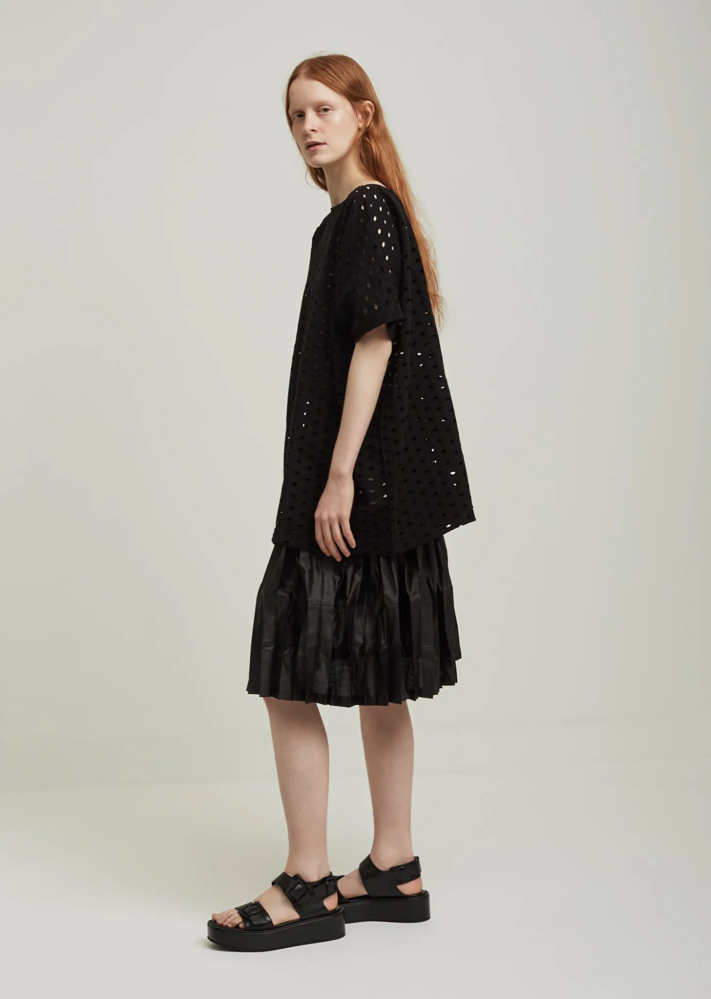 Cotton Acrylic Eyelet Jersey Tee