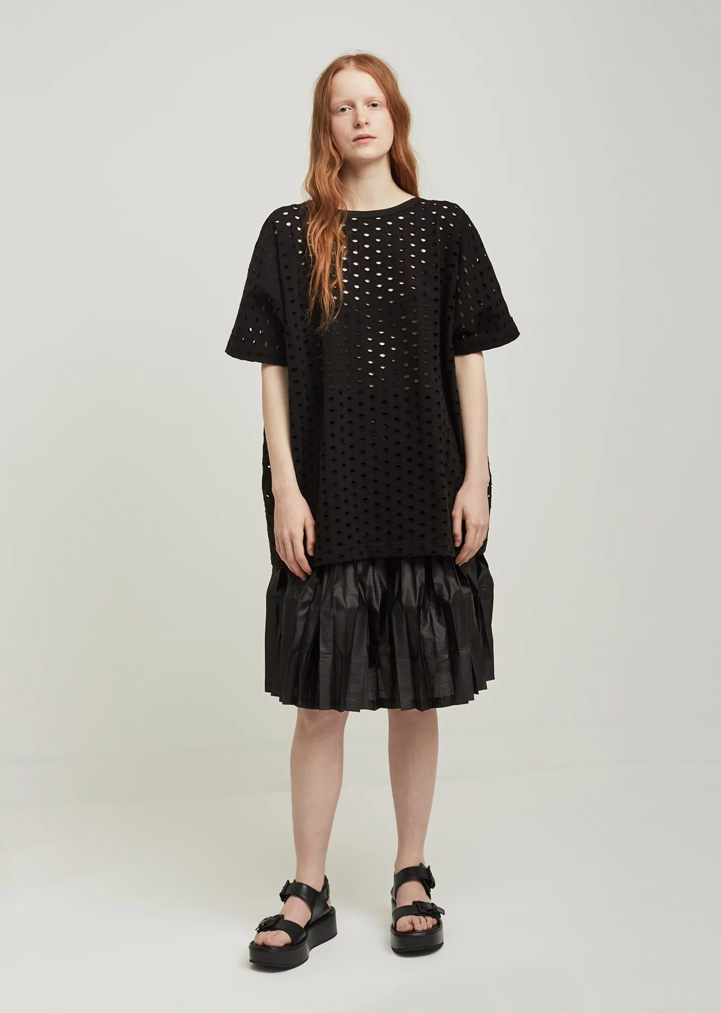 Cotton Acrylic Eyelet Jersey Tee