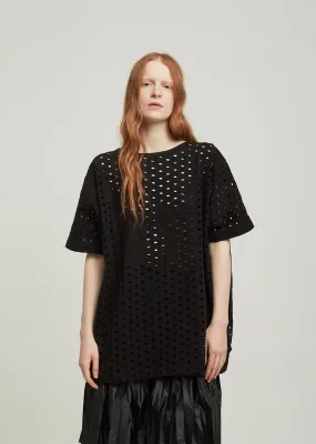 Cotton Acrylic Eyelet Jersey Tee