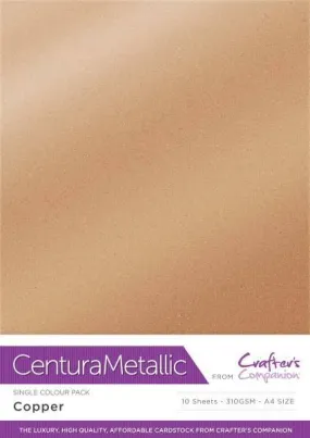 Crafter's Companion Centura Pearl Metallic A4 Single Colour 10 Sheet Pack - Copper