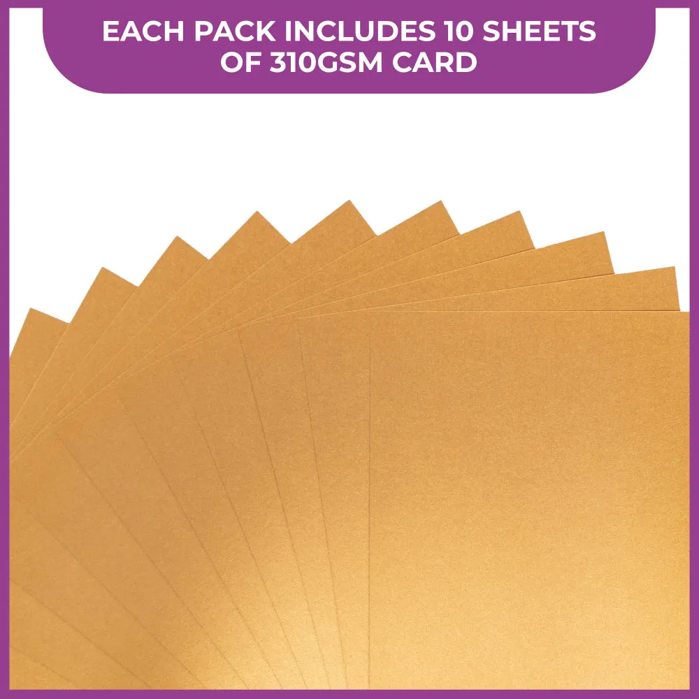 Crafter's Companion Centura Pearl Metallic A4 Single Colour 10 Sheet Pack - Copper