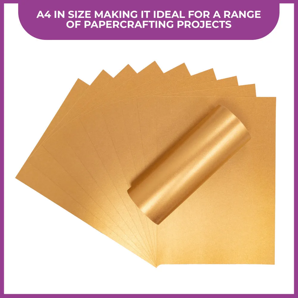 Crafter's Companion Centura Pearl Metallic A4 Single Colour 10 Sheet Pack - Copper