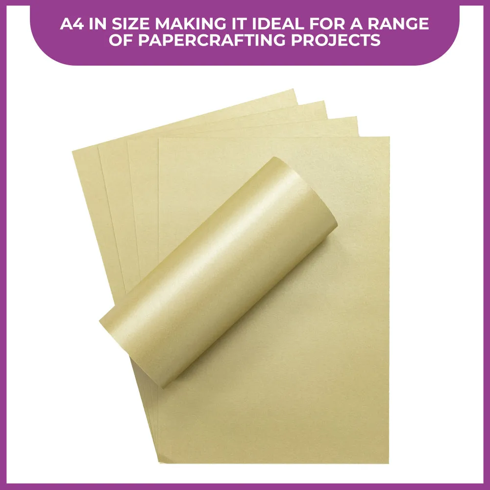 Crafter's Companion Centura Pearl Metallic A4 Single Colour 10 Sheet Pack - Green Gold