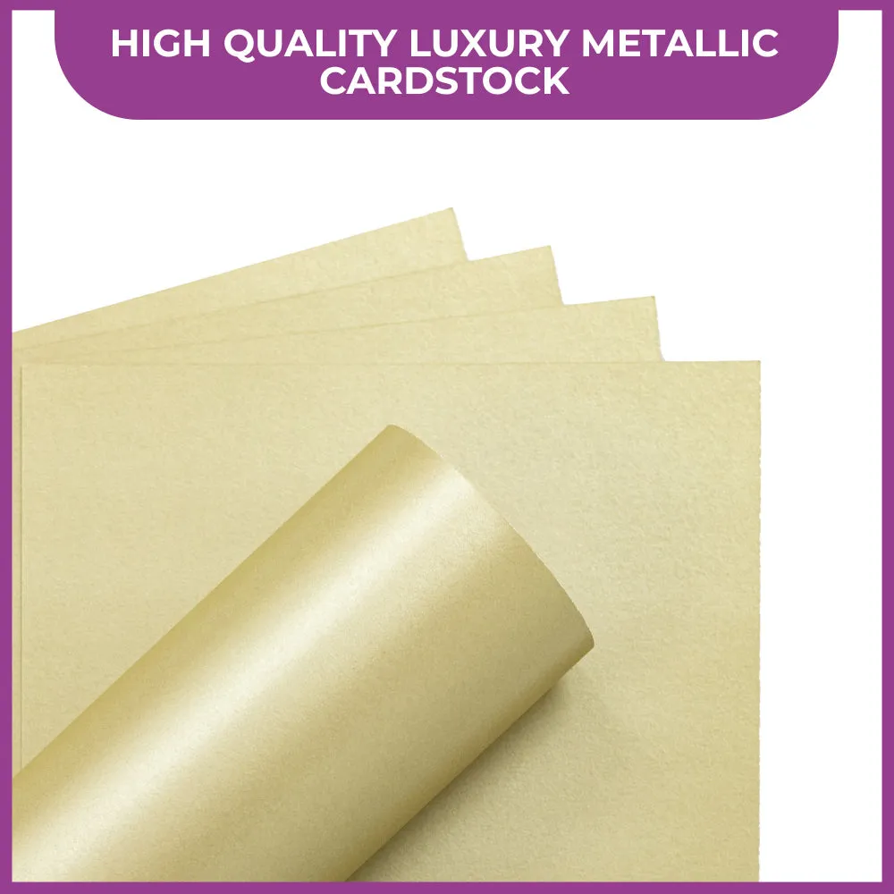 Crafter's Companion Centura Pearl Metallic A4 Single Colour 10 Sheet Pack - Green Gold