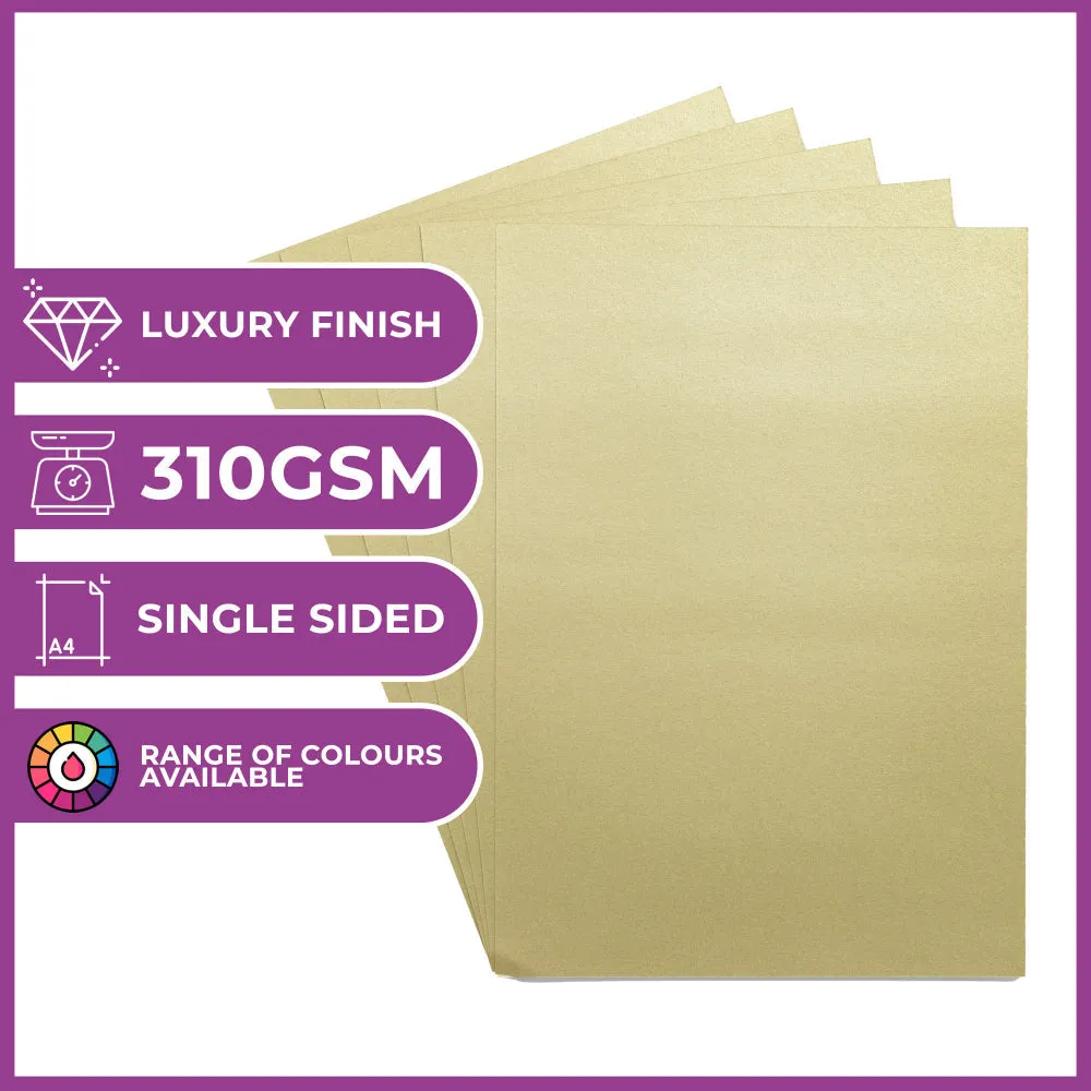 Crafter's Companion Centura Pearl Metallic A4 Single Colour 10 Sheet Pack - Green Gold