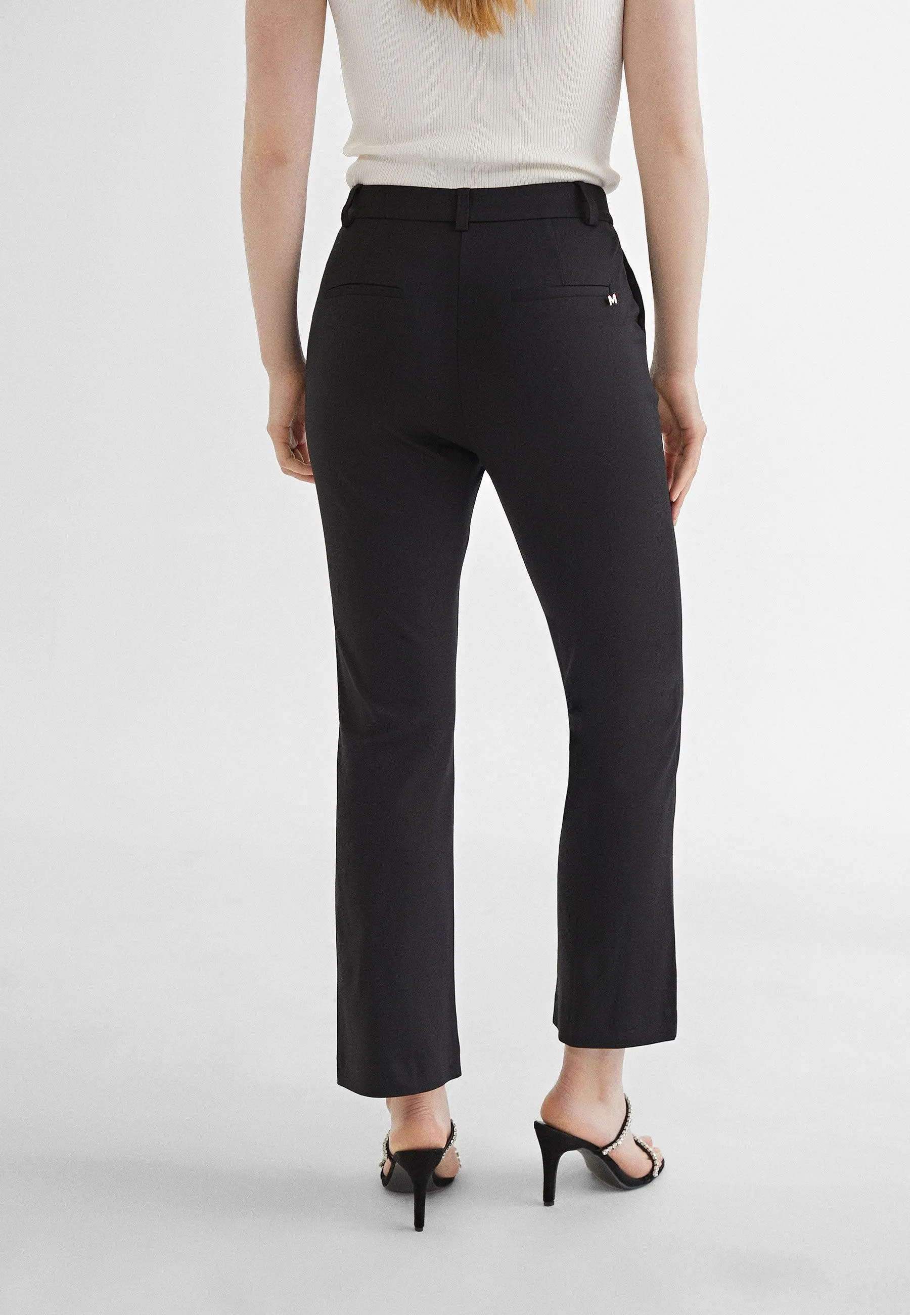 Flared knit trousers
