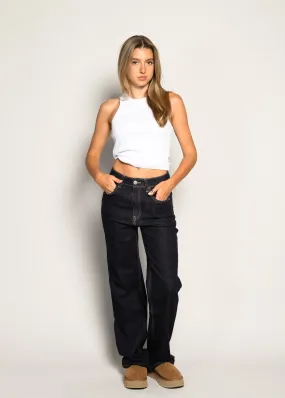 FLARED RAW DENIM JEANS