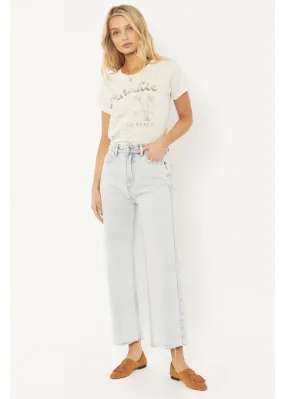 Gabi Crop Flare Woven Denim - Sunfade Wash