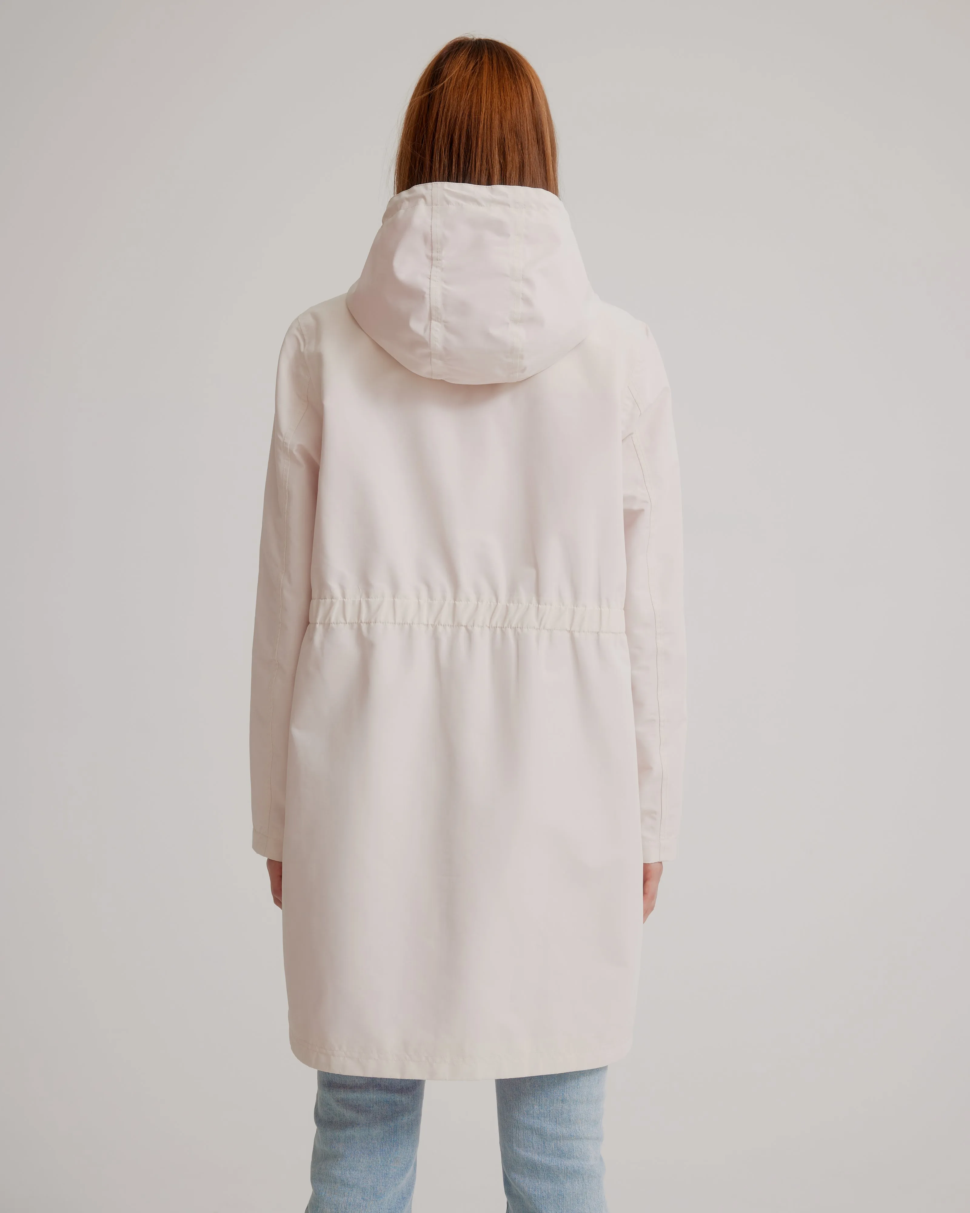 Hooded Magic Print Raincoat W/ Adjustable Waist At Back & Zipper Pockets