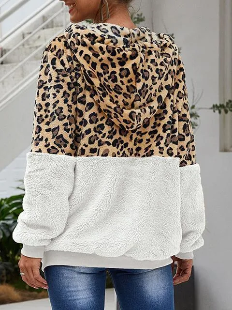 Leopard Print Hooded Plush Coat(Buy 2 Get Free Shipping)