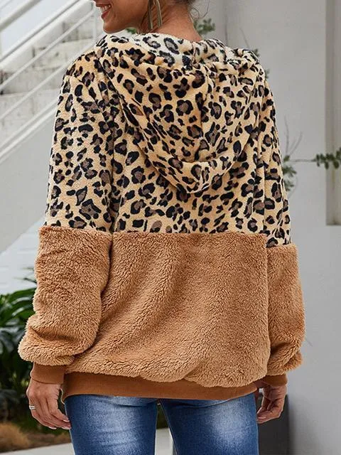 Leopard Print Hooded Plush Coat(Buy 2 Get Free Shipping)