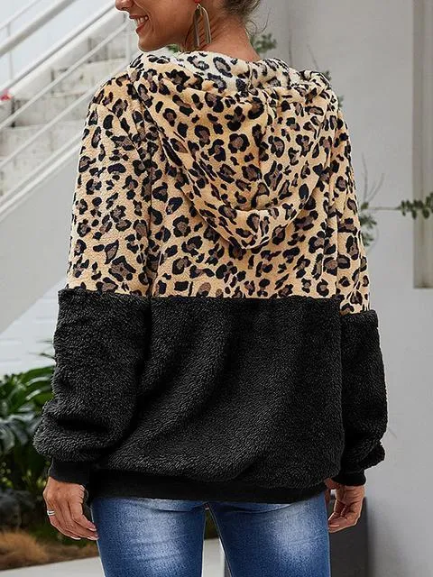 Leopard Print Hooded Plush Coat(Buy 2 Get Free Shipping)