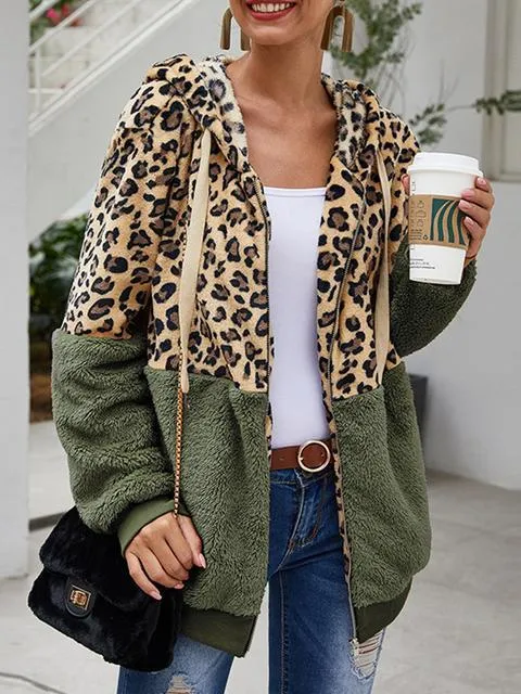 Leopard Print Hooded Plush Coat(Buy 2 Get Free Shipping)