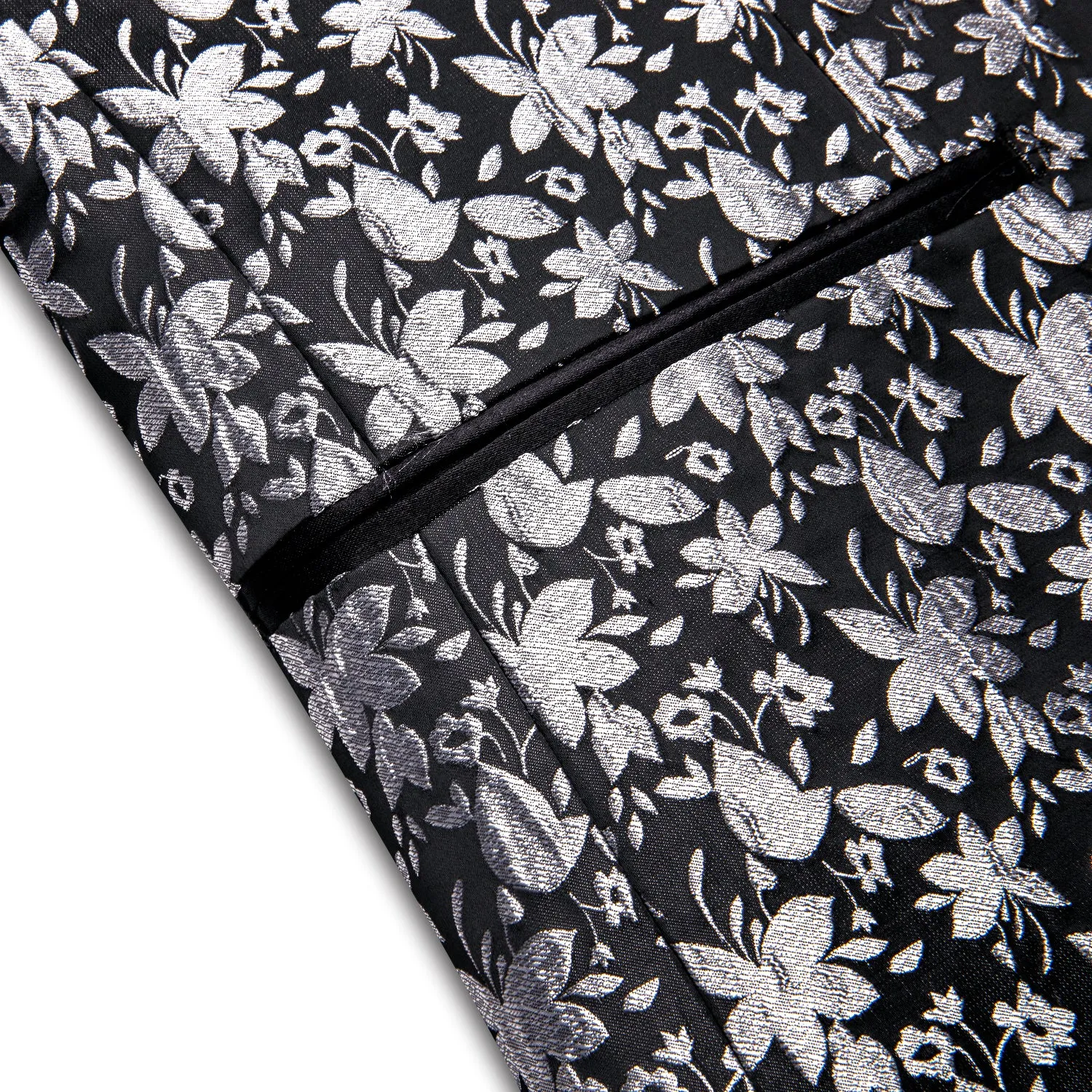 Luxury Black Grey Floral Men's Suit Set