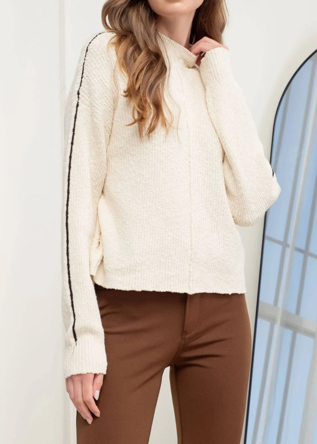 Macchiato Mock Neck Knit Pull Over