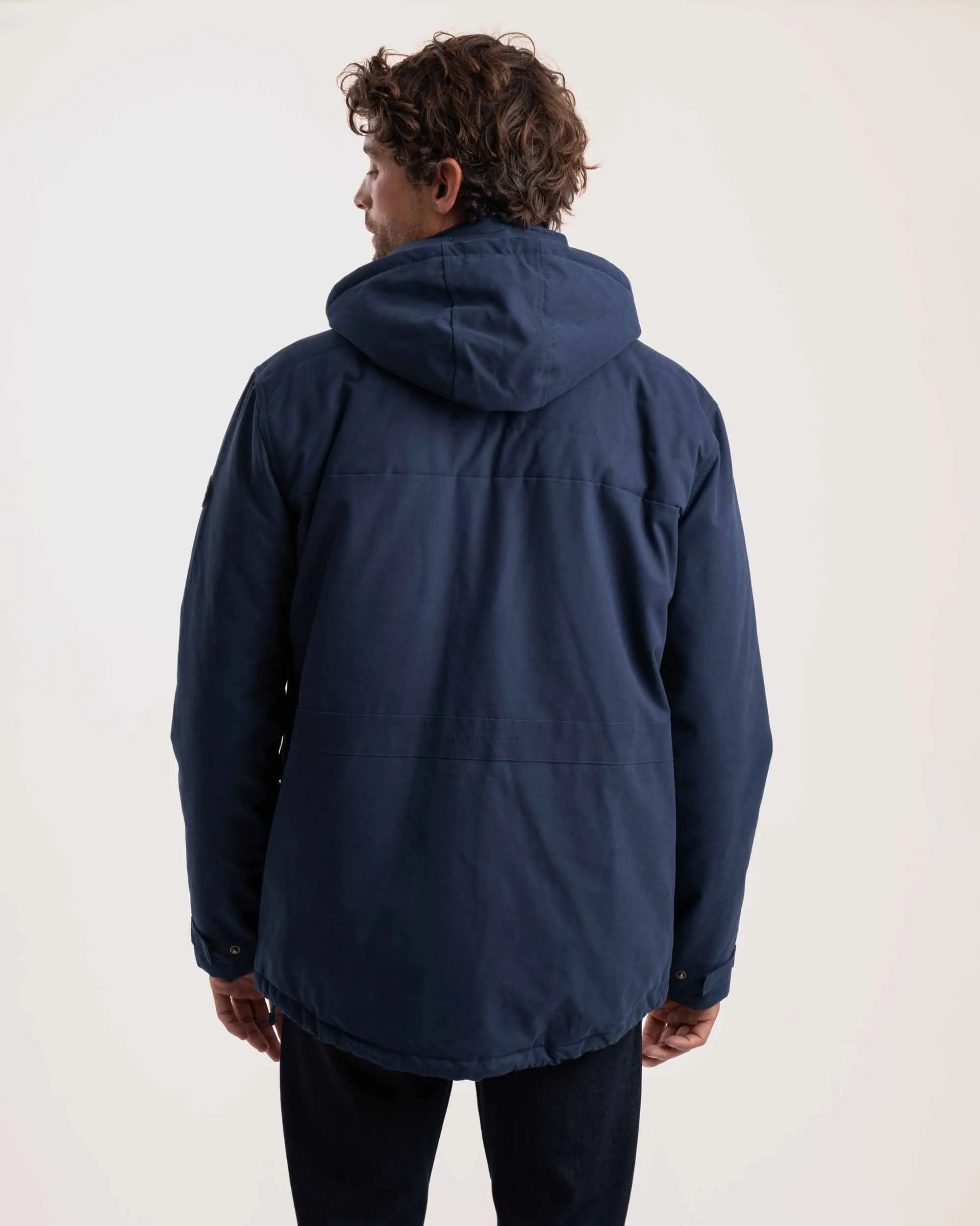 Mens Semi-Quilted Parka Jacket - Deep Ink