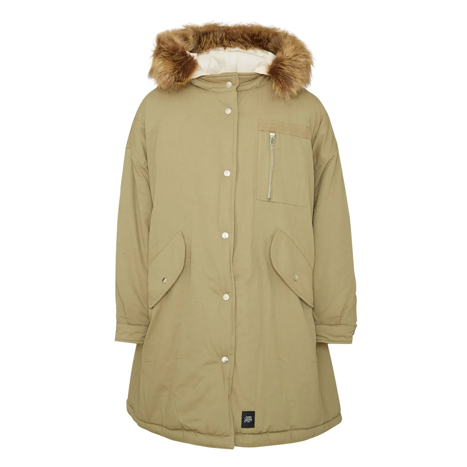 Parka longue oversize kaki