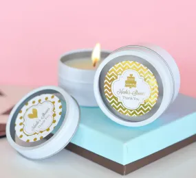 Personalized Foil Round Candle Tins (set of 24)