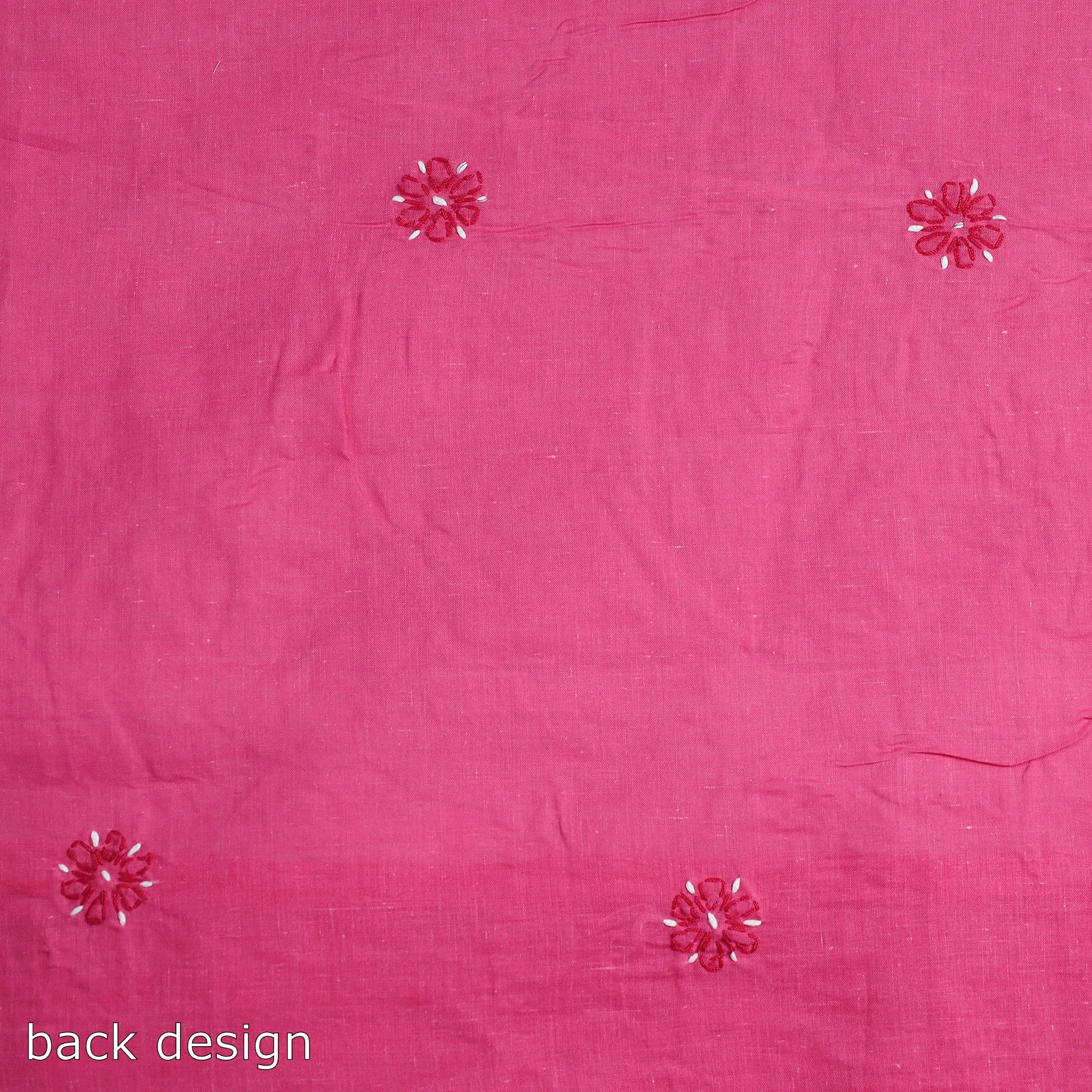 Pink - 3pc Lucknow Chikankari Hand Embroidery Cotton Suit Material Set 69