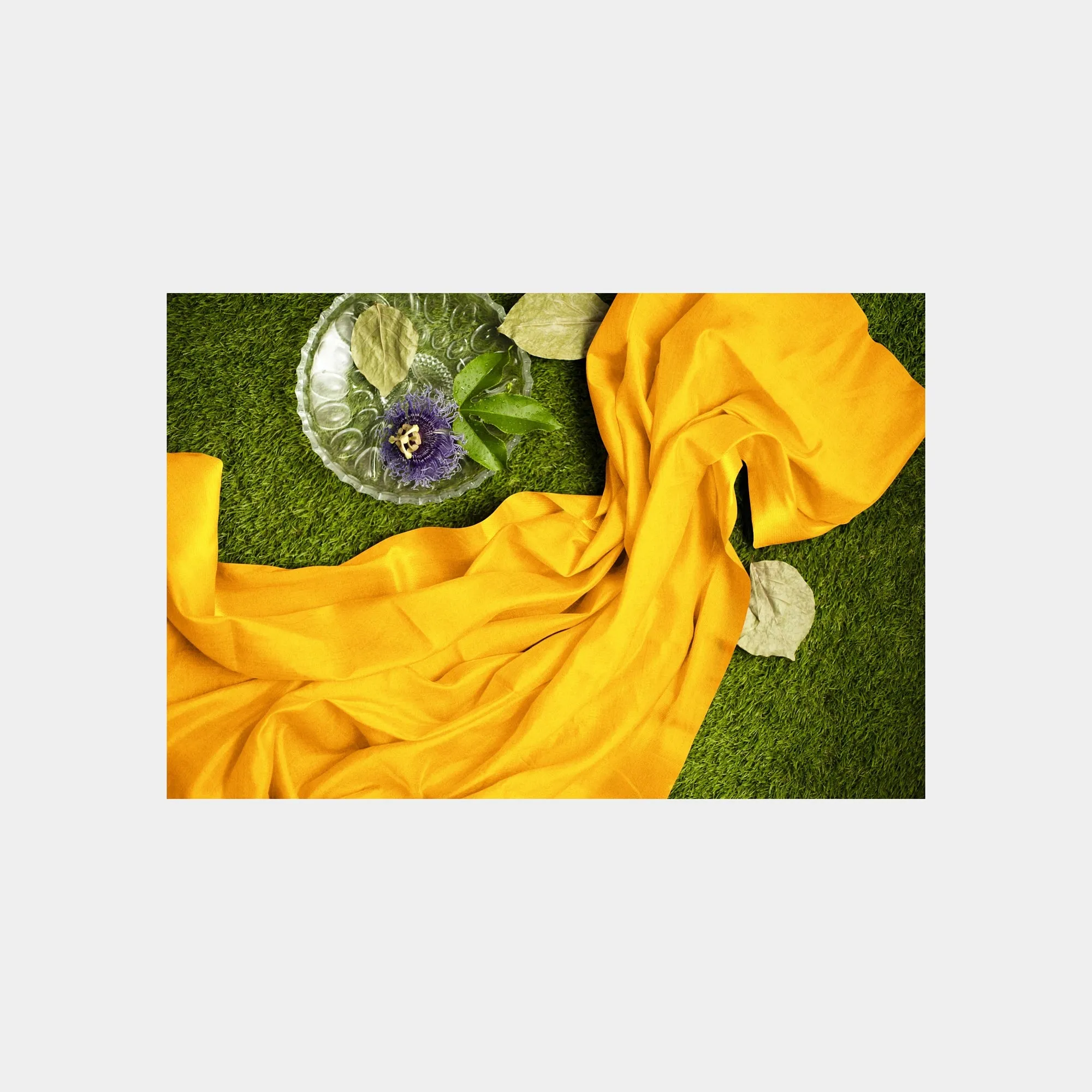 Saffron Solid Semi Velvet Fabric
