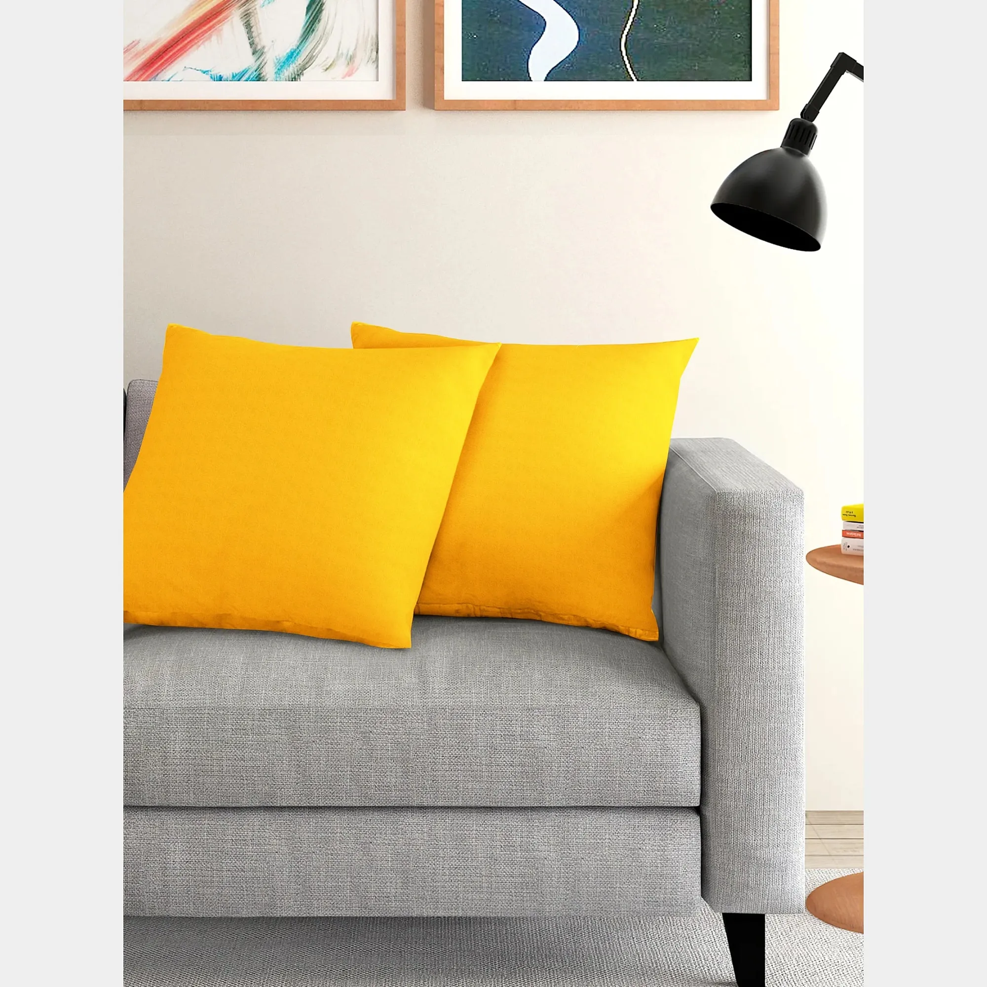 Saffron Solid Semi Velvet Fabric