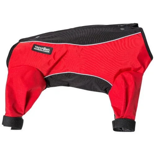 Trespaws Tia Black and Red Dog Raincoat With Legs (XXS)