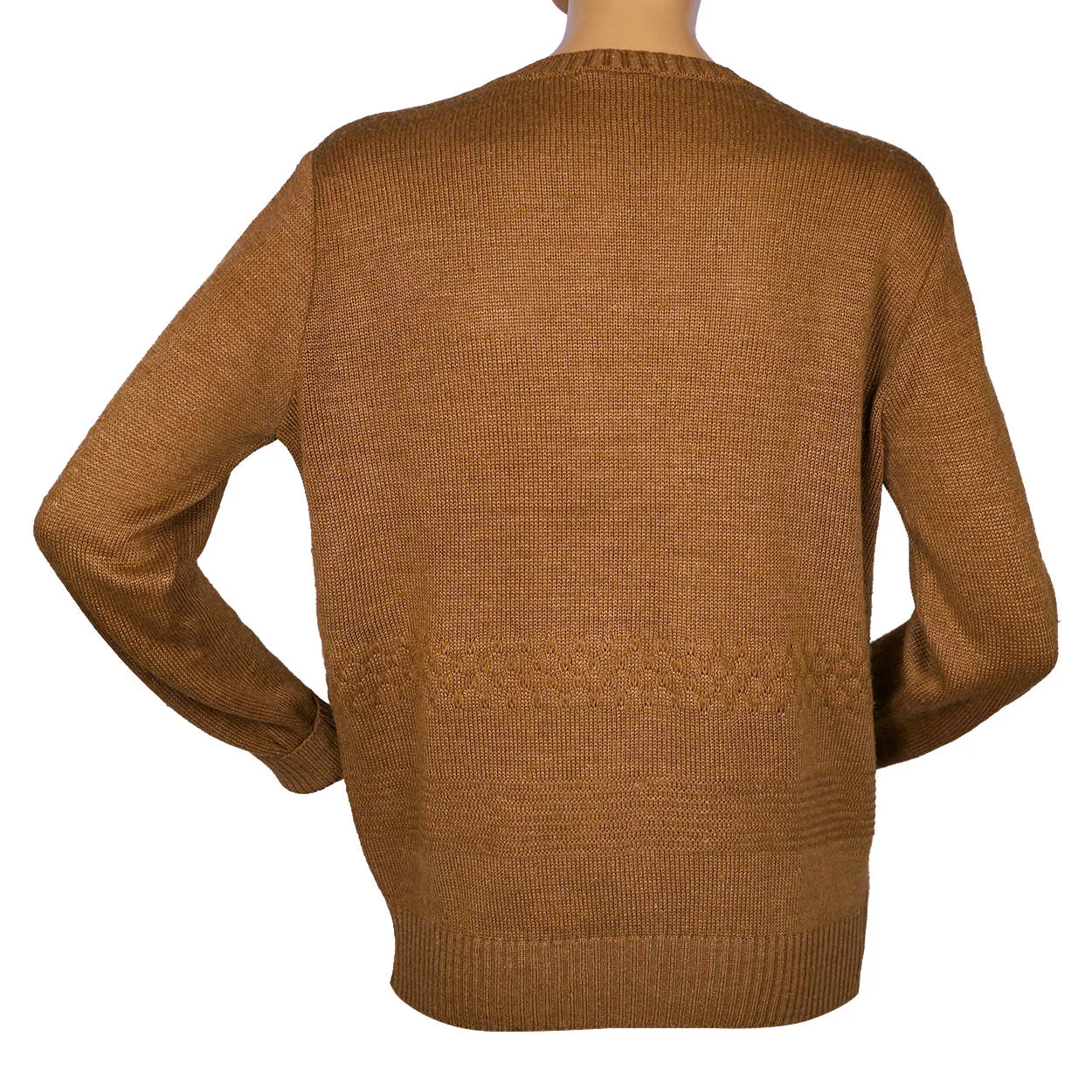 Vintage Courreges Paris Brown Knit Sweater1970s Pullover V Neck Ladies Size M