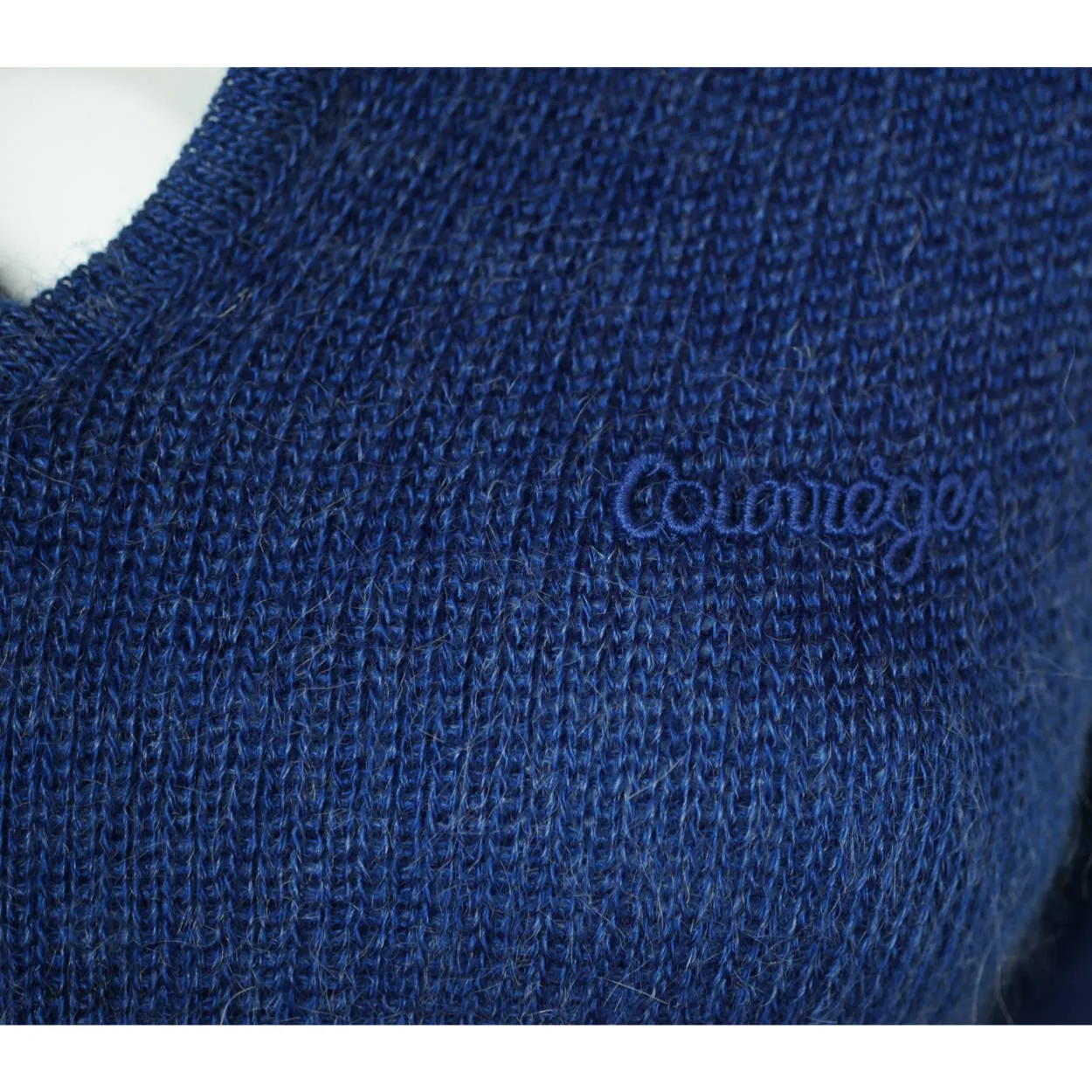 Vintage Courreges Paris Mohair &amp; Acrylic Knit Sweater 1970s Pullover Ladies Sz M