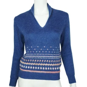Vintage Courreges Paris Mohair &amp; Acrylic Knit Sweater 1970s Pullover Ladies Sz M