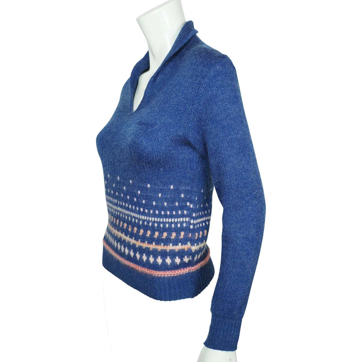 Vintage Courreges Paris Mohair &amp; Acrylic Knit Sweater 1970s Pullover Ladies Sz M