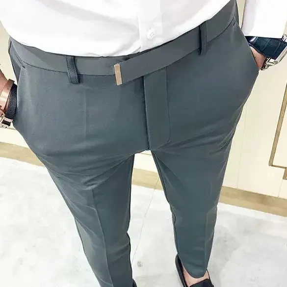 Wiaofellas  -  Suit Pants Spring Man Suit Pants Fashion Casual Slim Business Suit Pants Men Wedding Party Work Trousers Classic Large 36