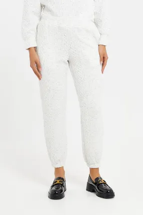 Women Grey Textured Pants