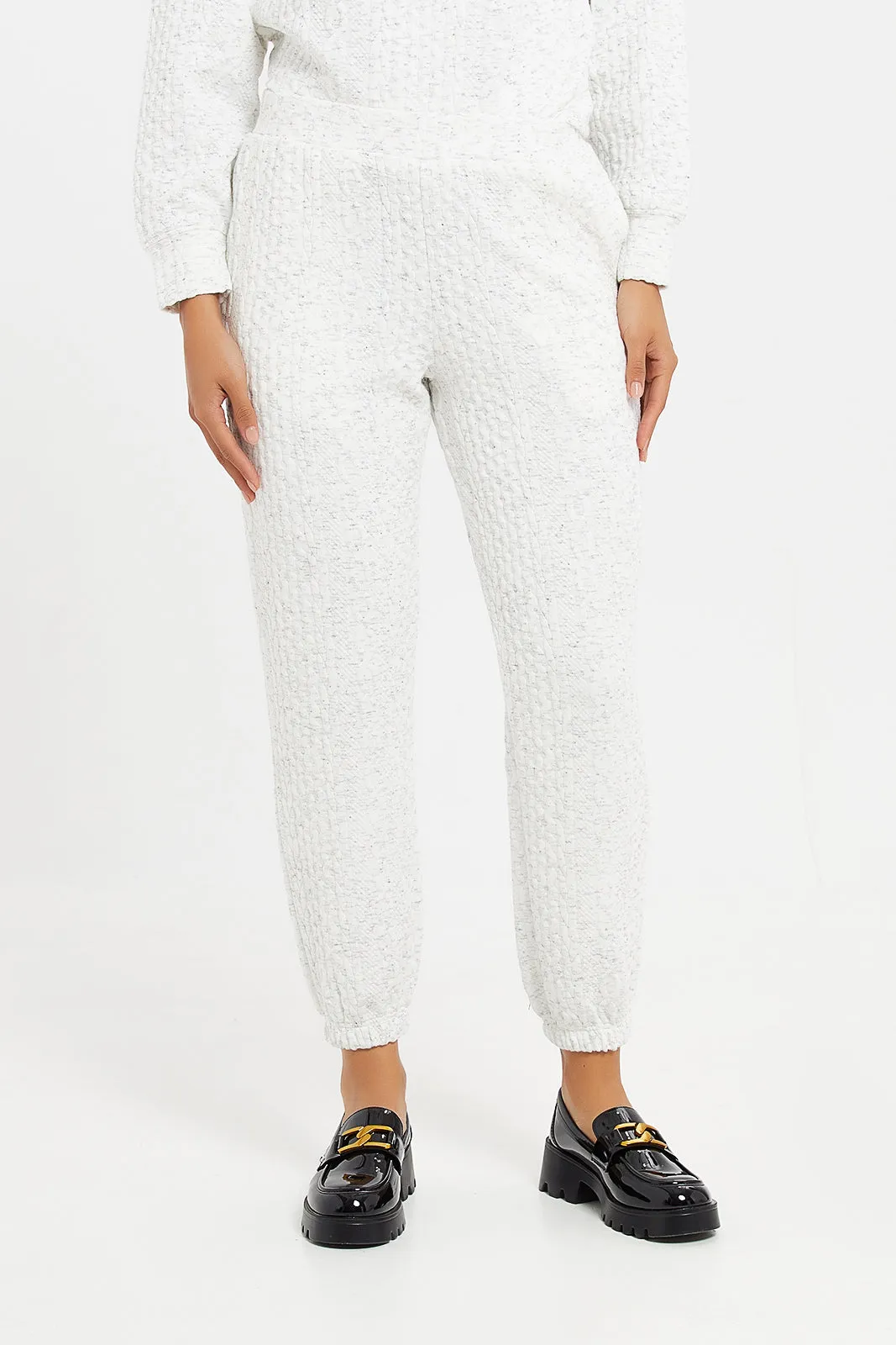 Women Grey Textured Pants